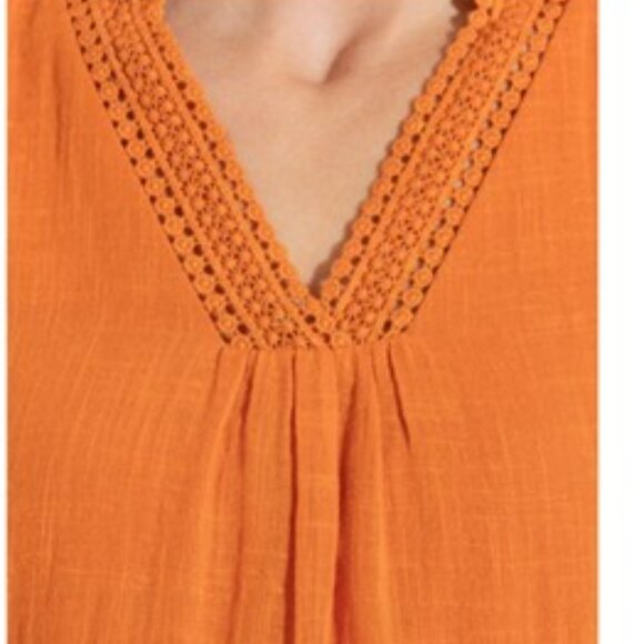 Sleeveless Cotton dress Layered Tunic Top orange size large Marie Claire - Picture 15 of 16